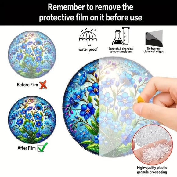 Suncatcher Flowers Floral Hanging Window Decor Colorful Garden Spring Summer NEW - Picture 2 of 3